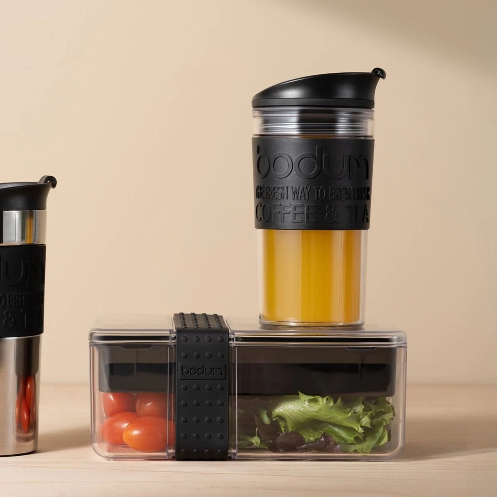Mug Viaje Térmico Bodum Doble Pared Plástico 350cc Negro