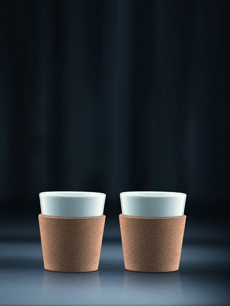 2 Vasos Porcelana Bodum 170cc Antideslizante Silicona