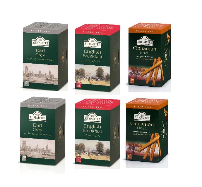 selección 2x early grey + 2x English Breakfast + 2x Cinnamon