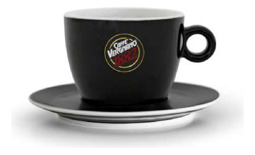 Taza Chocolate Vergnano Porcelana Negro Mate