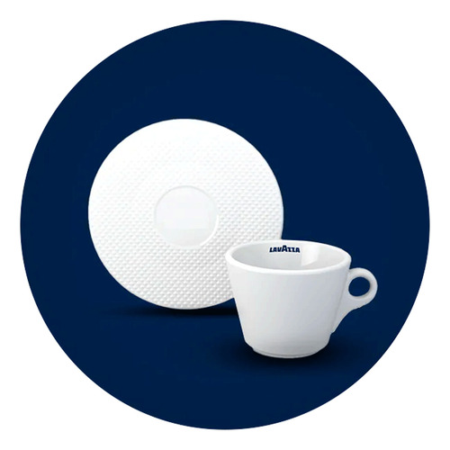 Taza Capuccino Lavazza Porcelana Blanco Premium
