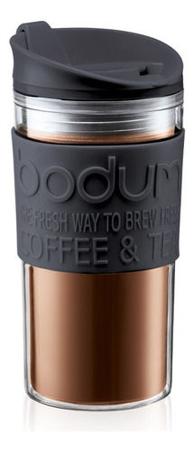Mug Viaje Térmico Bodum Doble Pared Plástico 350cc Negro