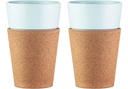 2 Vasos Porcelana Bistro Bodum 300cc Antideslizante Corcho