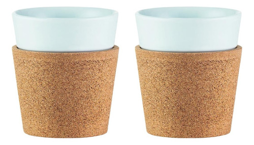 2 Vasos Porcelana Bodum Bistro 170cc Antideslizante Silicona