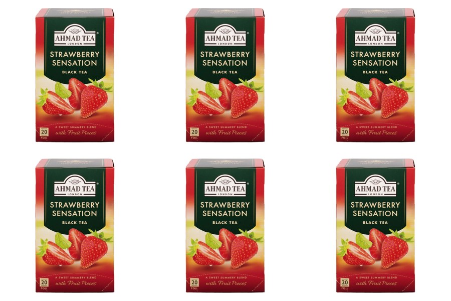 Té Ahmad Tea Strawberry 6 Cajas de 20 Bolsitas