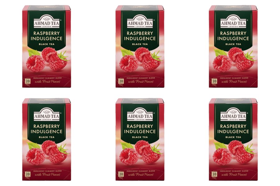 Té Ahmad Tea Raspberry Indulgence 6 Cajas de 20 Bolsitas