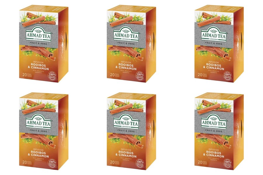 Té Ahmad Tea Rooibos & Cinnamon 6 Cajas de 20 Bolsitas