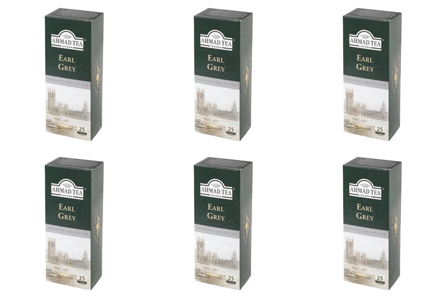 Té Ahmad Tea Tagged Earl Grey 6 Cajas de 25 Bolsitas