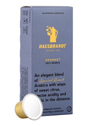 10 Cápsulas Café Hausbrandt Sublime Compatible con Nespresso