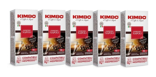 50 Cápsulas Café Kimbo Napoli Compatible con Nespresso