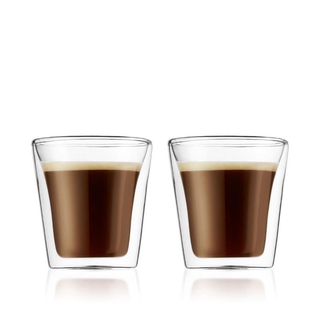 6 vasos Bodum doble pared vidrio CANTEEN 110cc