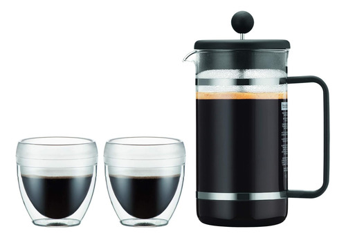 [TA0133] Cafetera Francesa Bodum Bistro 1l + 2 Vasos Pavina Térmico