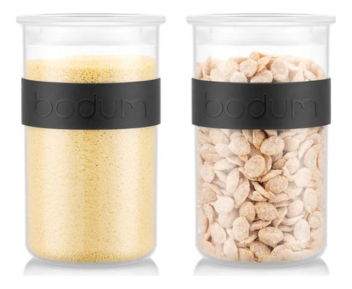 [TA0145] 2x Frasco Plástico Almacenamiento Bodum 1 Lt Presso Tapa
