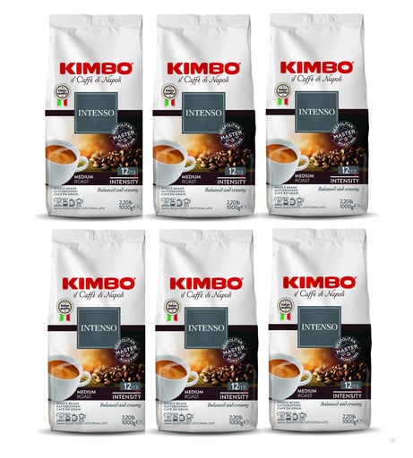 6x Kimbo Cafe Espresso Intenso 1kg Grano Entero
