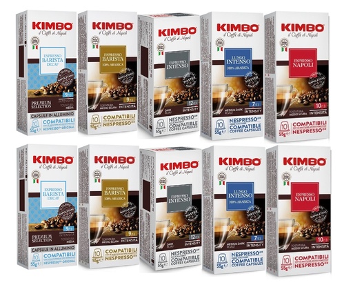 Pack 100 Cápsulas Kimbo Mix 20x5 Compatibles