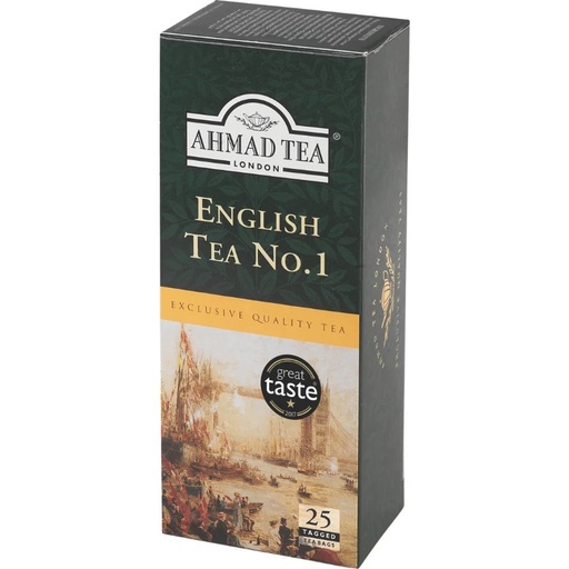 [TE0036] Té Ahmad Tea Tagged English Tea Nº1 (25 Bolsitas)