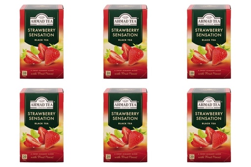 [TE0043] Té Ahmad Tea Strawberry 6 Cajas de 20 Bolsitas