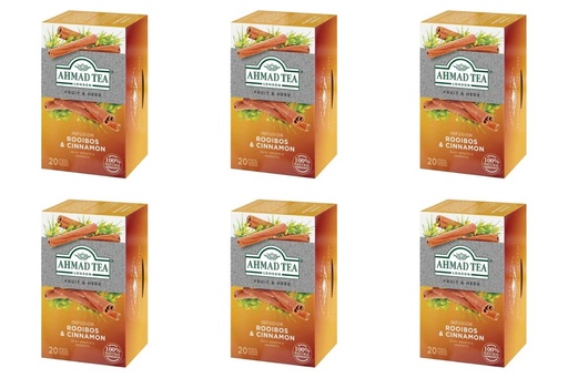 [TE0045] Té Ahmad Tea Rooibos & Cinnamon 6 Cajas de 20 Bolsitas