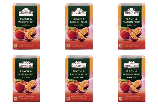 [TE0046] Té Ahmad Tea Peach & Passion Fruit 6 Cajas de 20 Bolsitas